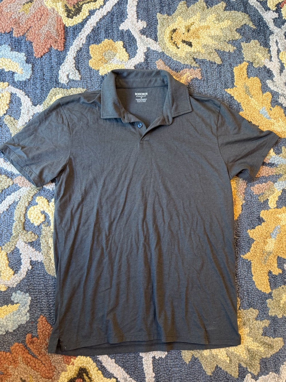 Bonobos Men's Charcoal Polo Shirt SZ Medium